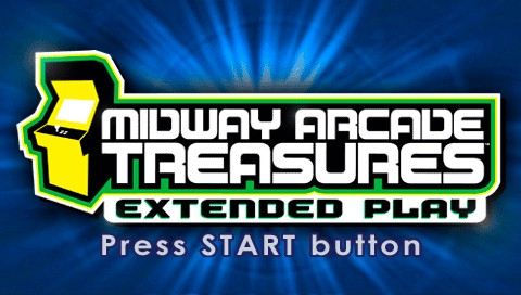 Midway Arcade Treasures: Extended Play title screen for PSP